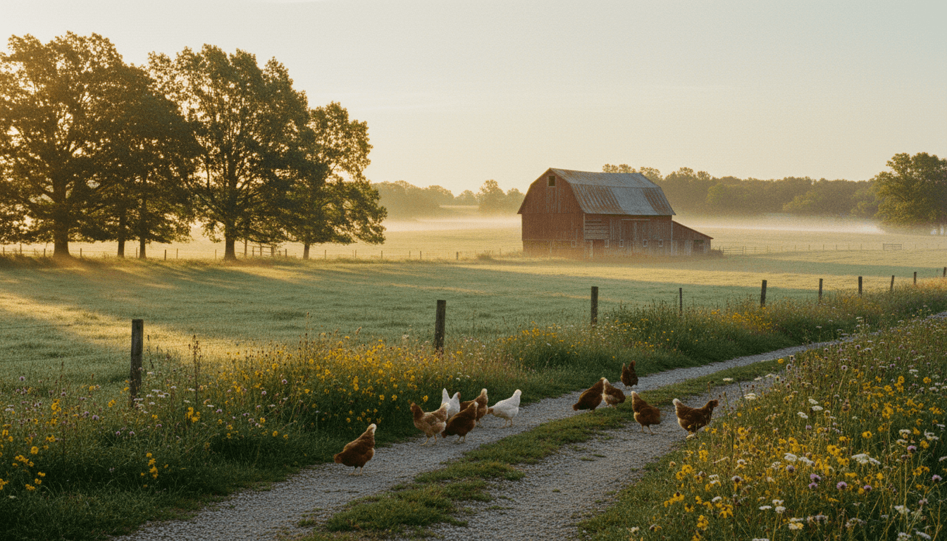 Angry Dog Farms at golden hour