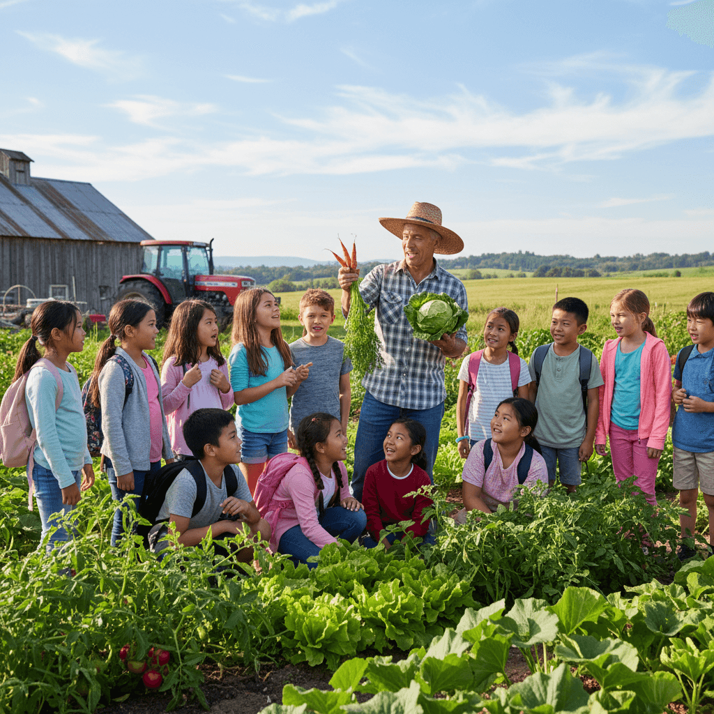 Field trip with school children